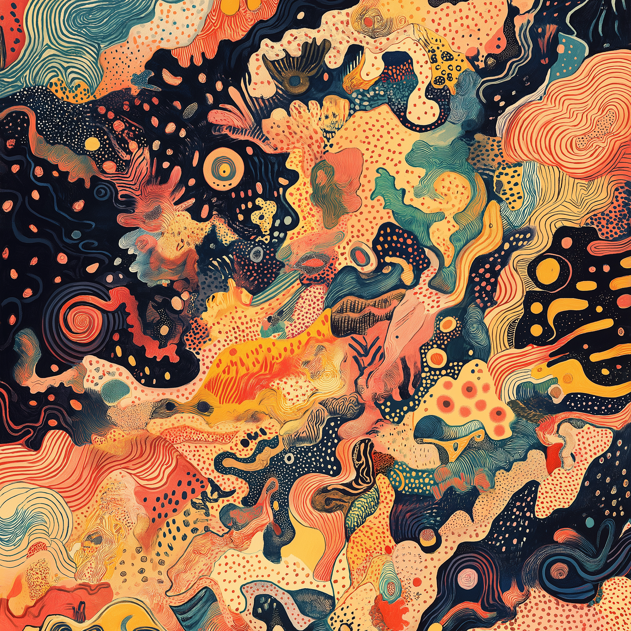 Abstract painting about discoveries